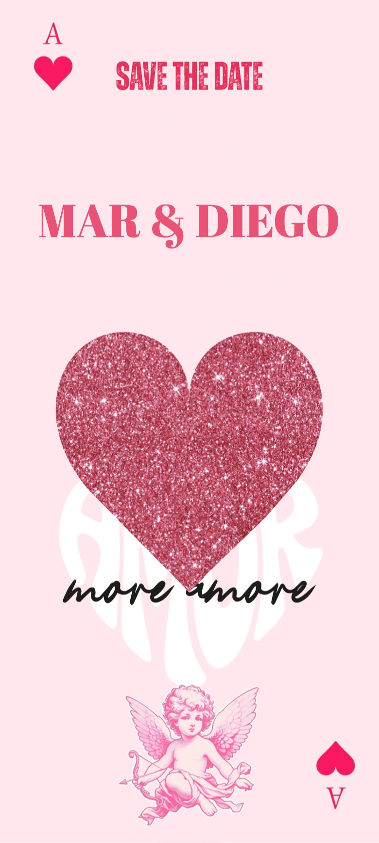 Save the date digital Corazón rasca, Save the Date de boda animado de rasca
